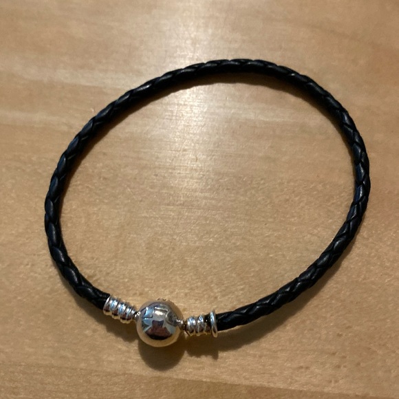 Chamilia Large Black Leather Braided Bracelet - Picture 2 of 6